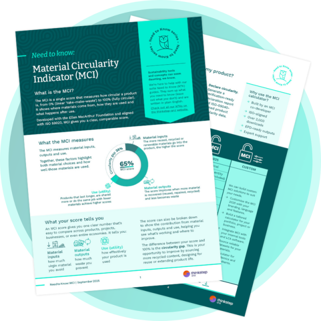 Material Circularity Indicator (MCI) calculator | thinkstep-anz